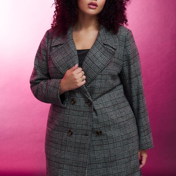Plaid Double Breasted Wool blend Coat from Addition Elle in size 4X - Picture 2 of 5